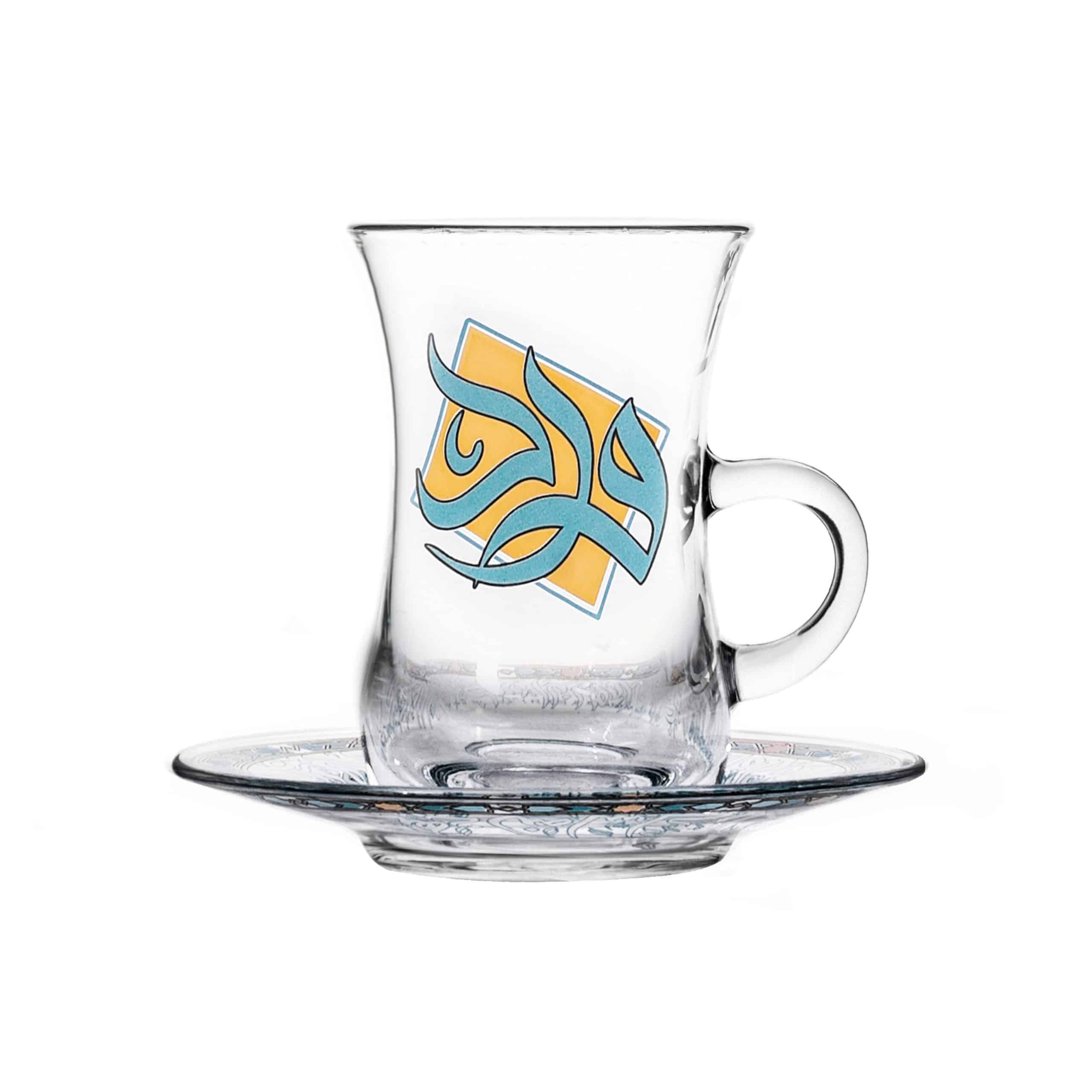 White Gold Porcelain Tea Cup Saucer Set (Set of 6pcs Cup & 6pcs