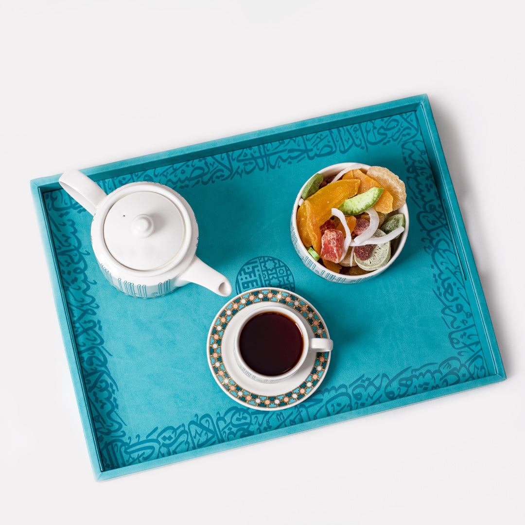 Dimlaj Asala Set of 6 Pcs Tea Cups and Saucers (Gold & Green)