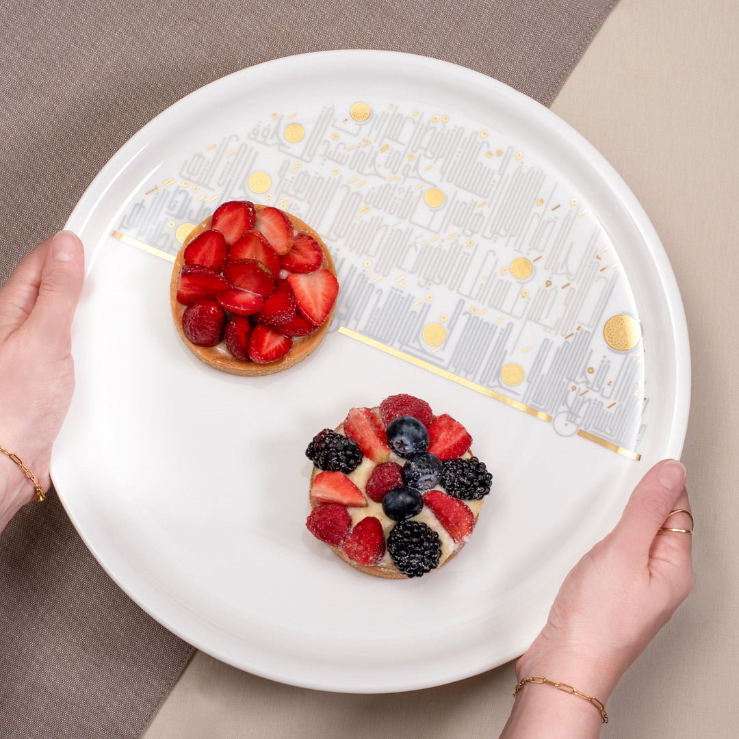 Dimlaj Hayat Porcelain Platter (Gold)