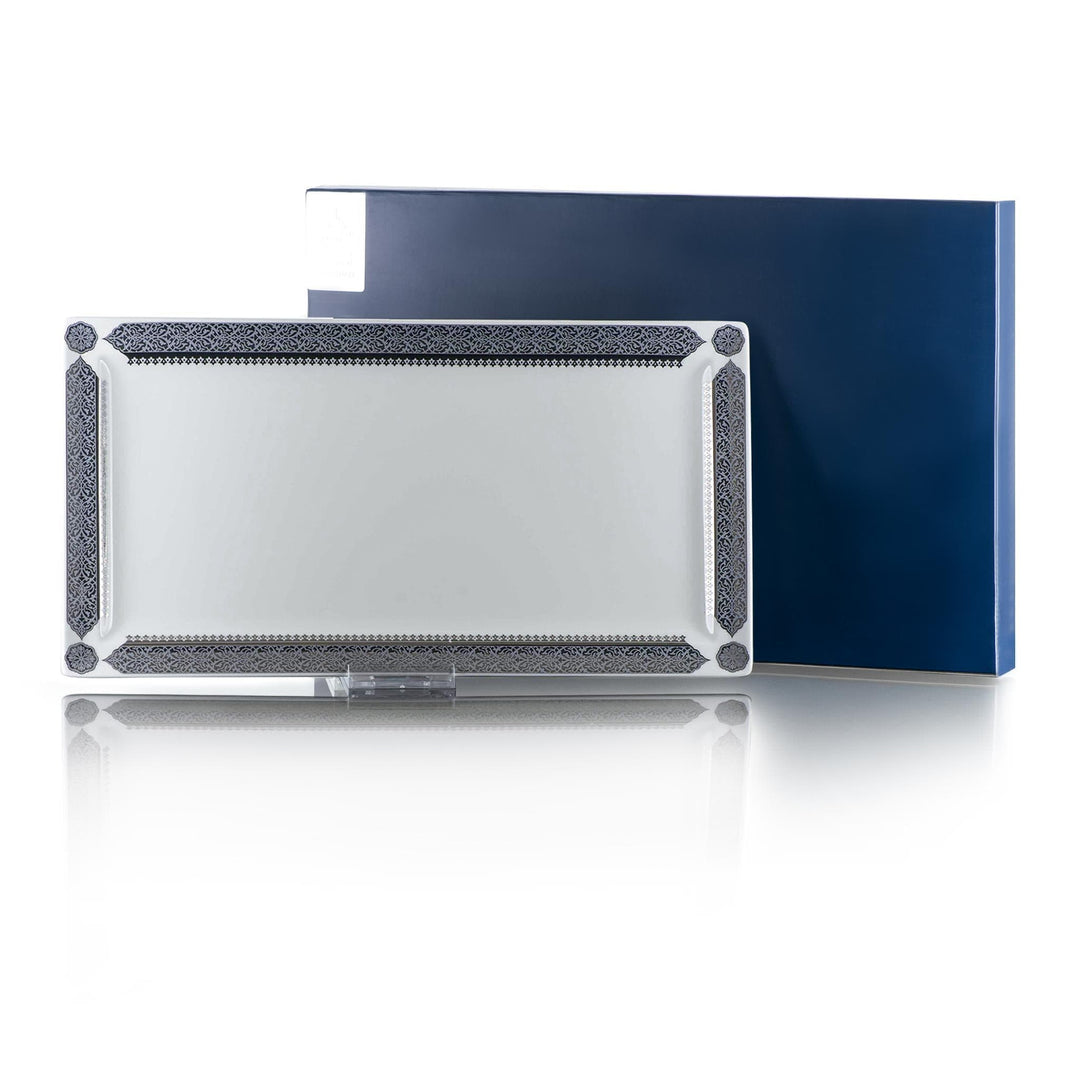 Dimlaj Cordoba Large Rectangular Serving Plate (Platinum)