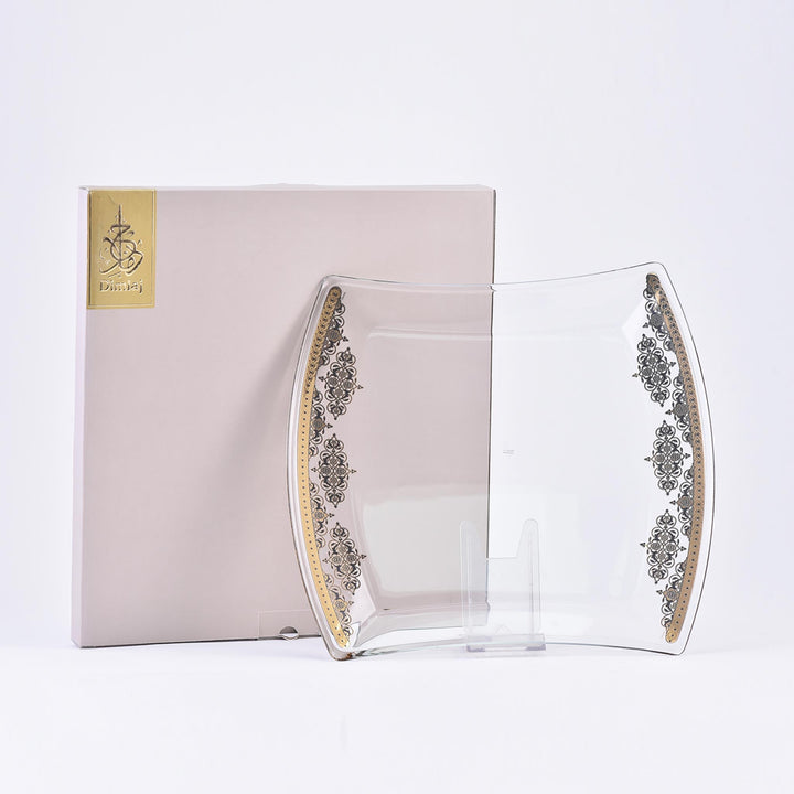 Dimlaj Rayhan Large Serving Plate (Gold & Black)
