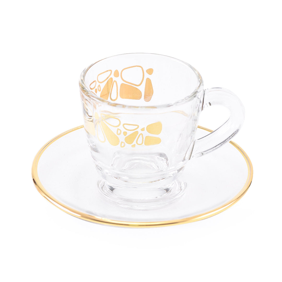 Dimlaj Set of 6 Pcs Coffee Cups and Saucers (Gold)