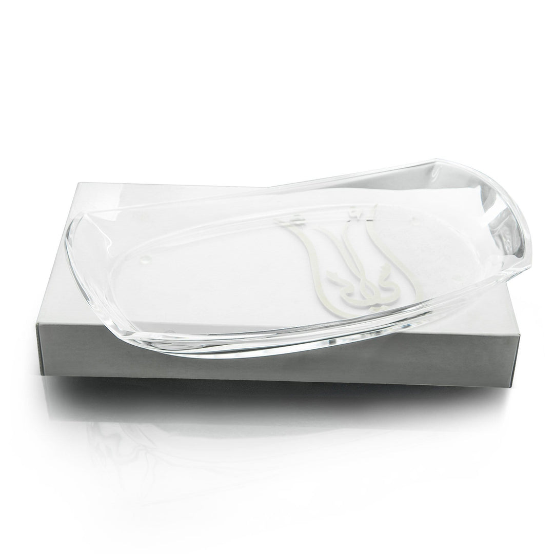 Dimlaj Mother Large Oval Serving Bowl (Platnium & White)