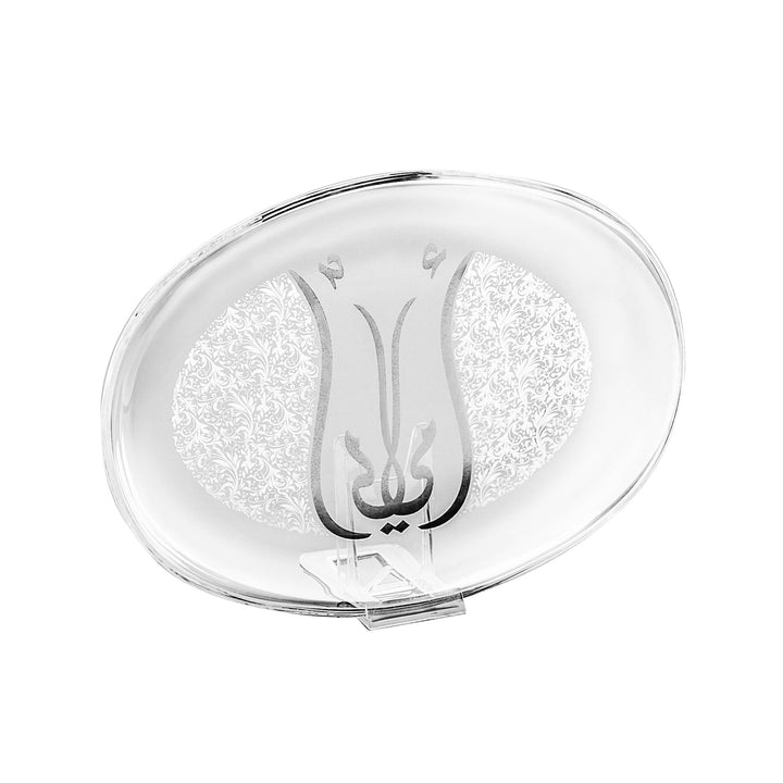 Dimlaj Mother Large Oval Serving Plate (Platinum & White)