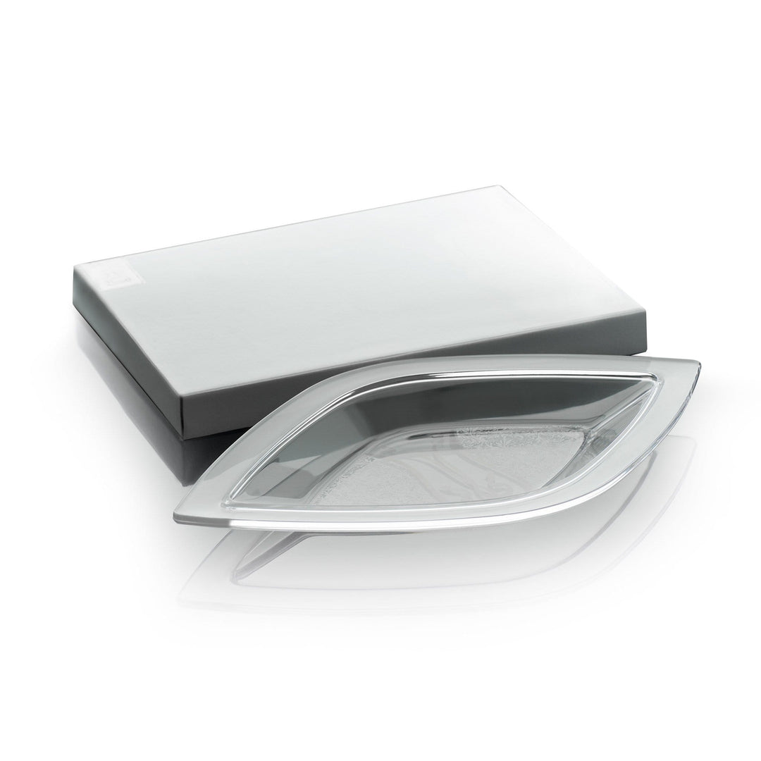 Dimlaj Mother Large Rhombus Serving Plate (Platinum & White)