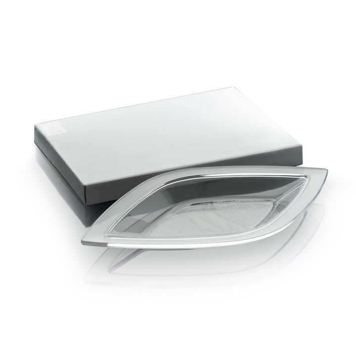 Dimlaj Mother Large Rhombus Serving Plate (Platinum & White)