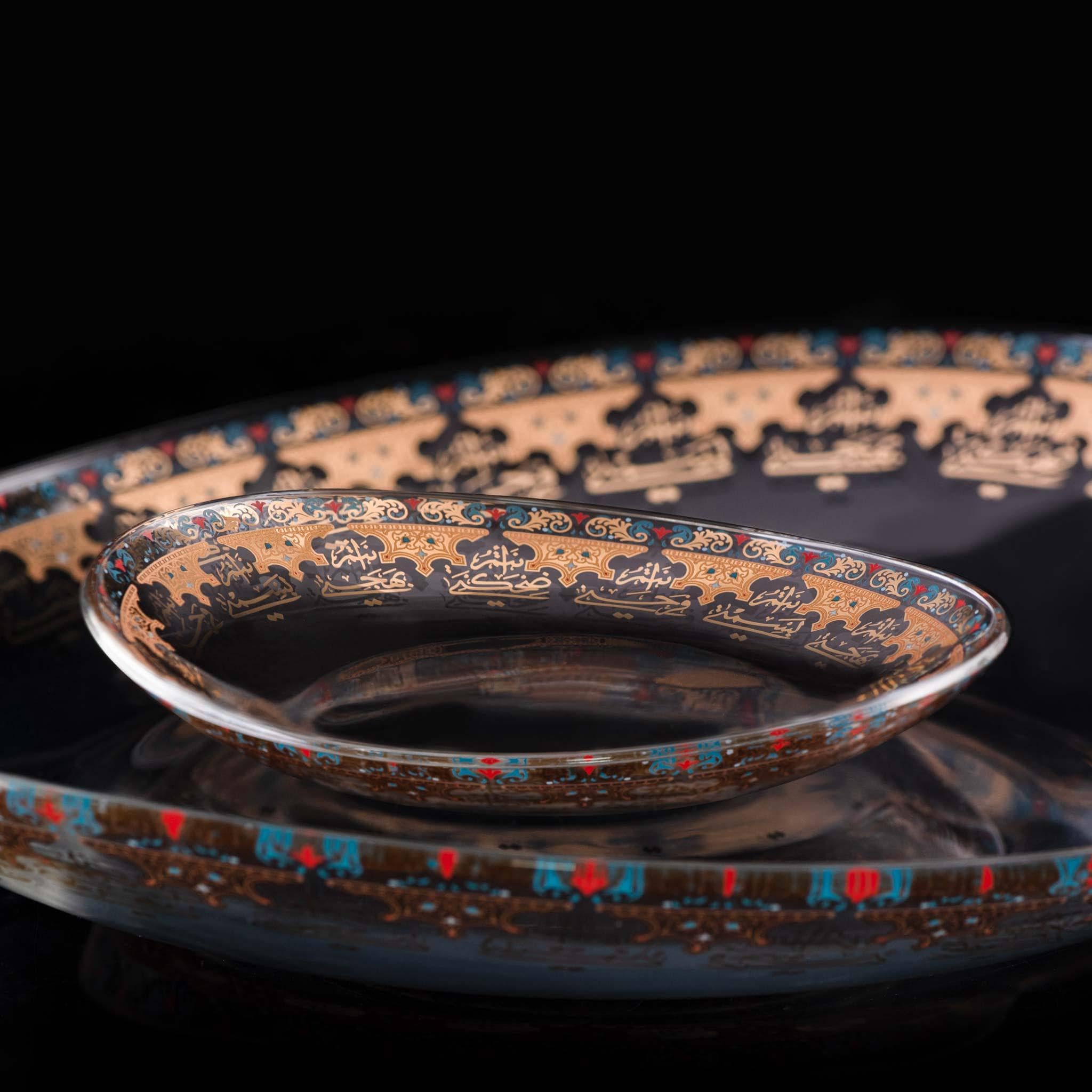 Dimlaj Suroor Set of 6 Pcs Plates (Gold) - Premium Glass Plates from Suroor By Dimlaj - Just $315! 