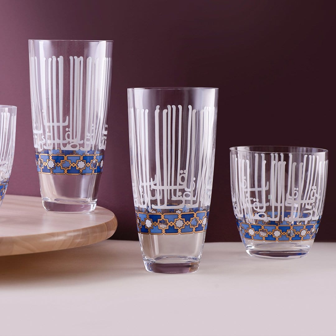 Dimlaj Asala Set of 6 Tumblers (Gold & Blue) - Premium Tumblers from Asala By Dimlaj - Just $265! 