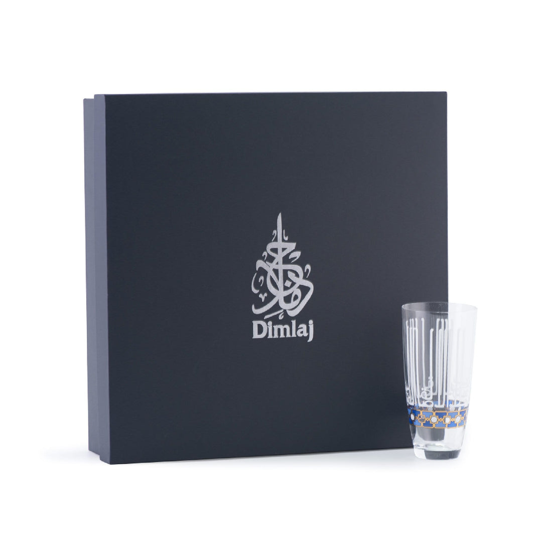 Dimlaj Asala Set of 6 Tumblers (Gold & Blue)