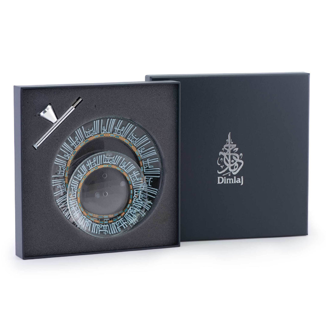 Dimlaj Asala 2 Tiered Tray (Gold & Green)