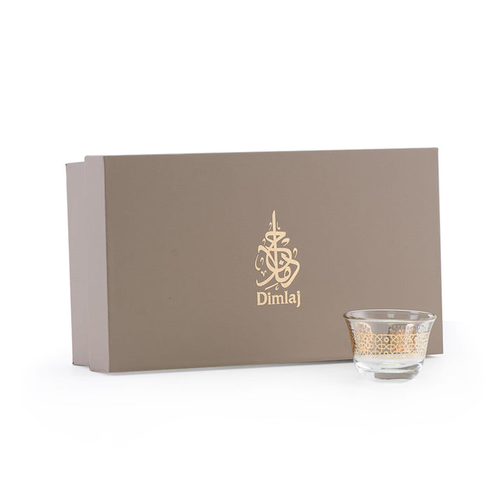 Dimlaj Furat Set of 6 Pcs Cawa Cups (Gold)