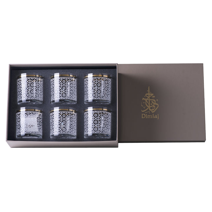 Dimlaj Ivory Set of 6 Pcs Short Tumblers (Gold)