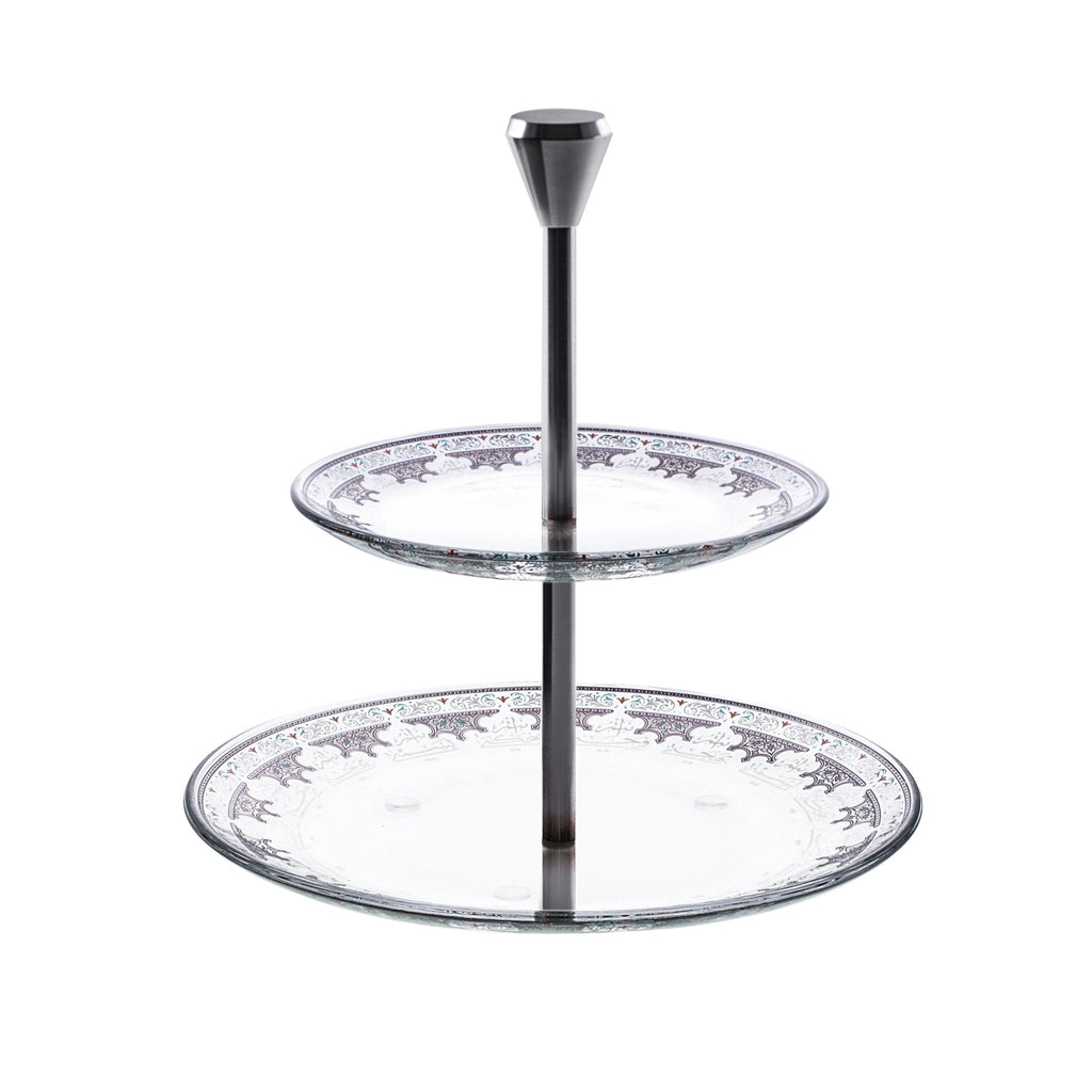 Dimlaj Suroor 2 Tiered Tray (Platinum) - Premium Stands from Suroor By Dimlaj - Just $265! 