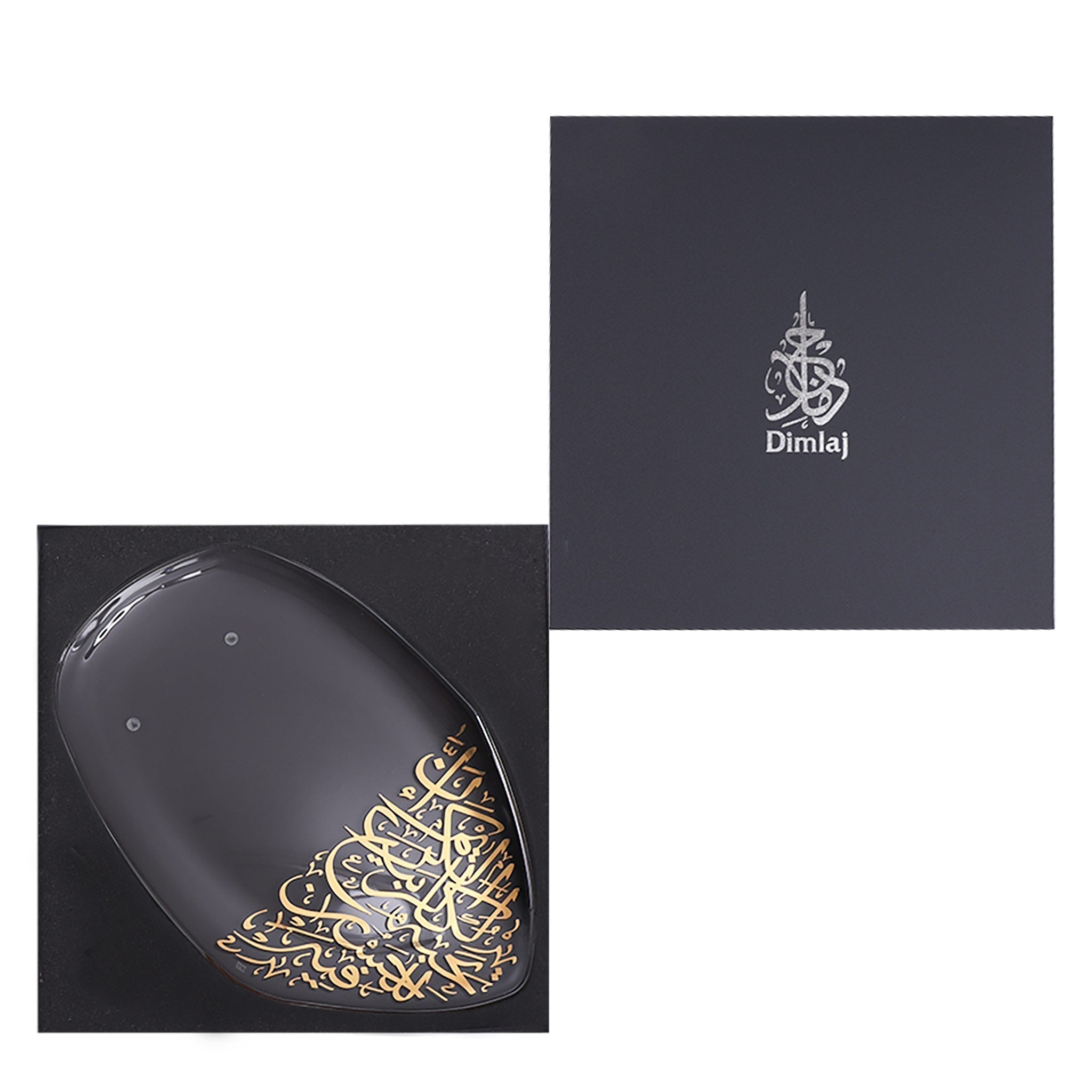 Dimlaj Kareem Large Serving Plate (Gold) - Premium Glass Plates from Kareem By Dimlaj - Just $265! 