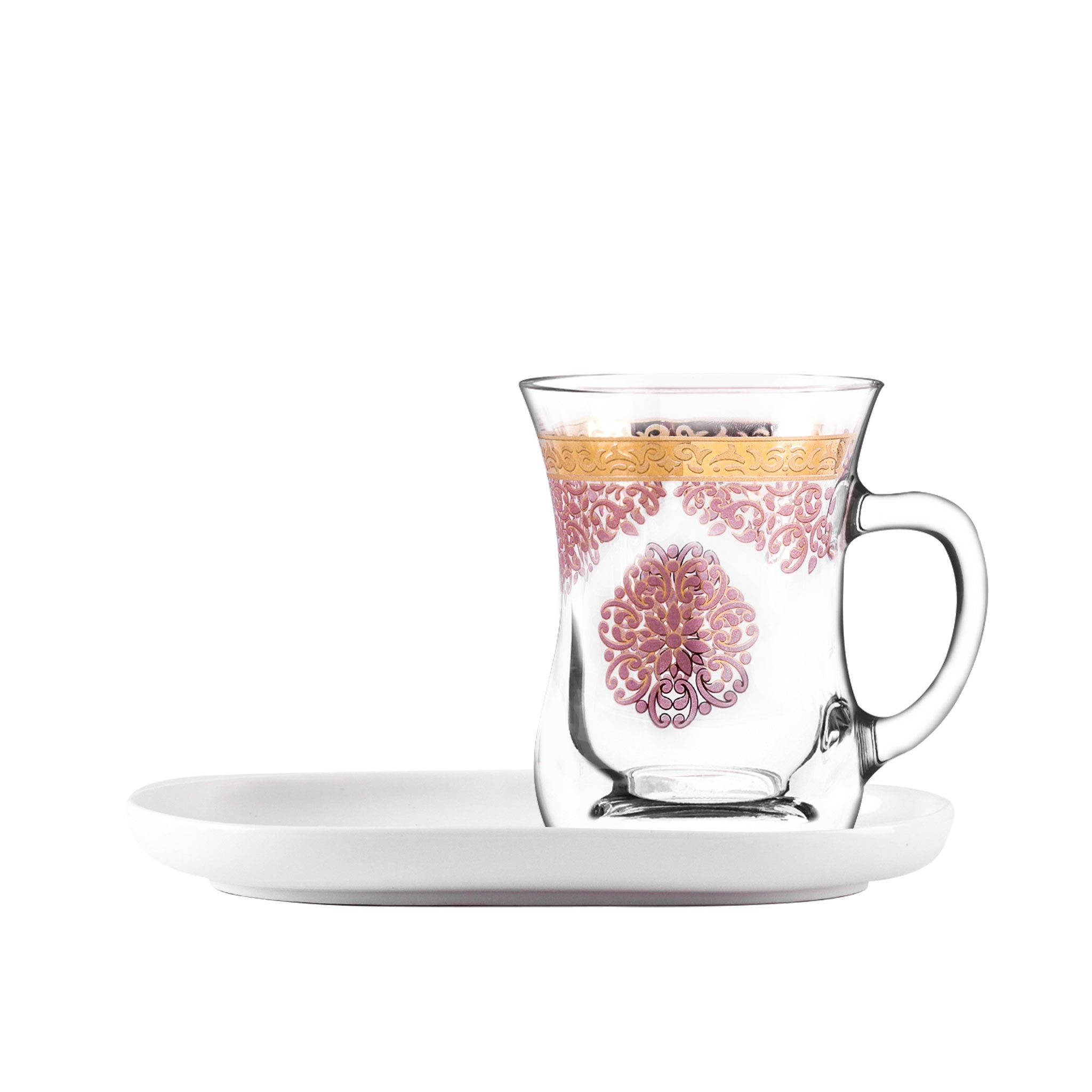 Dimlaj Selena Set of 2 Pcs Mugs and Saucers (Gold & Pink) - Premium Mugs from Selena By Dimlaj - Just $128! 