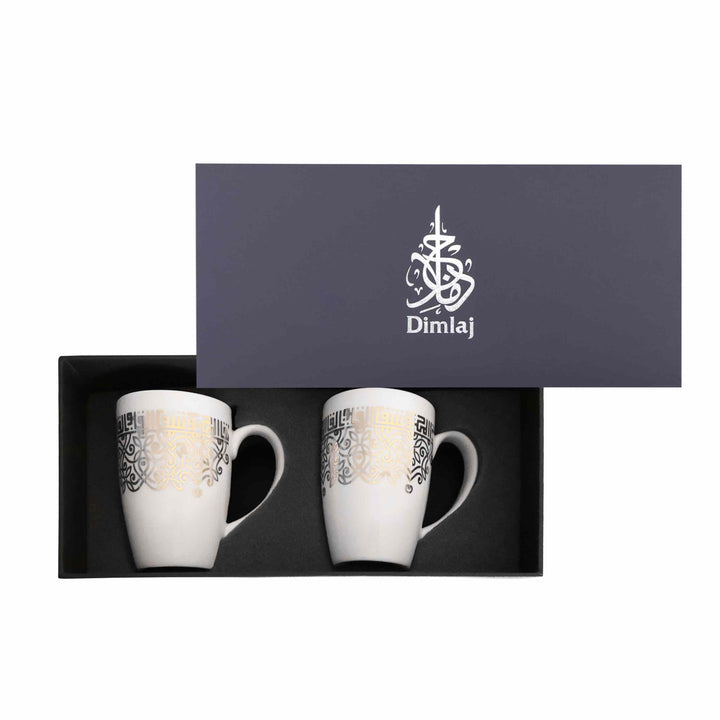 Dimlaj Shafa Set of 2 Pcs Porcelain Mugs (Gold)