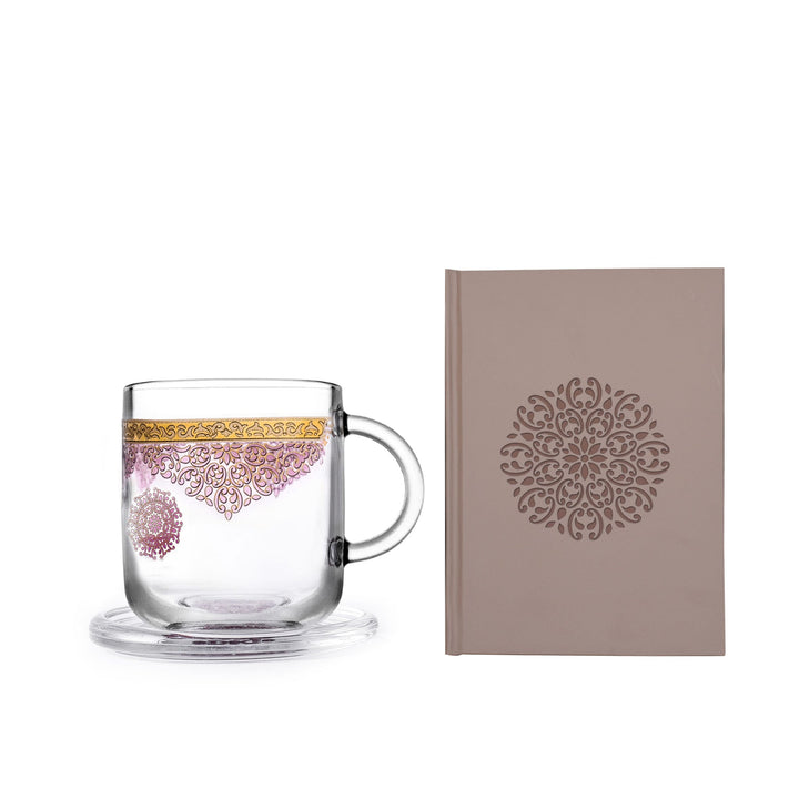 Special Mug, Coaster and Notebook Set (Gold & Pink)
