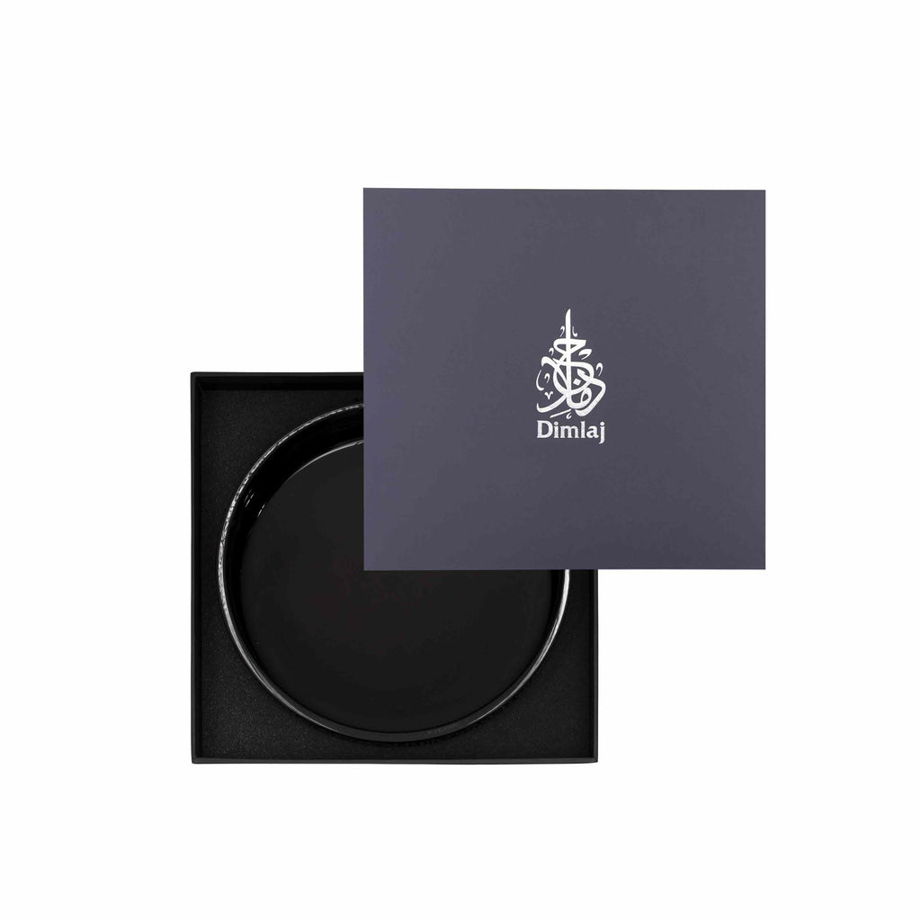 Dimlaj Thuluth Small Black Serving Bowl (Engraved) - Premium Serving Bowls from Thuluth By Dimlaj - Just $1000! 