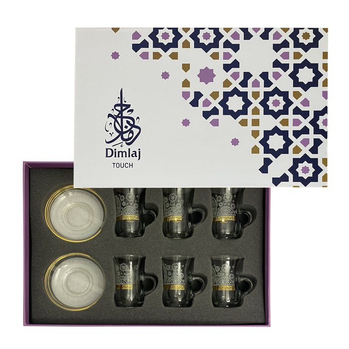 Touch Paisley Set Of 6 Pcs Tea Cups and Saucers