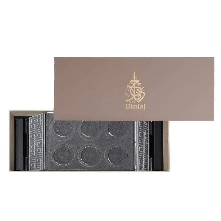 Dimlaj Shafa Acrylic Coffee Stand & Cawa Cups (Silver)