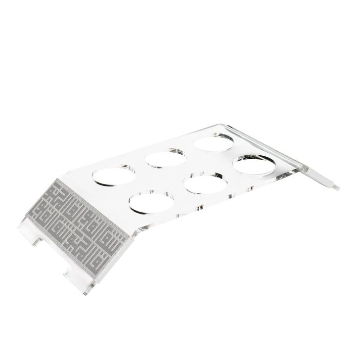 Dimlaj Shafa Acrylic Coffee Stand & Cawa Cups (Silver)