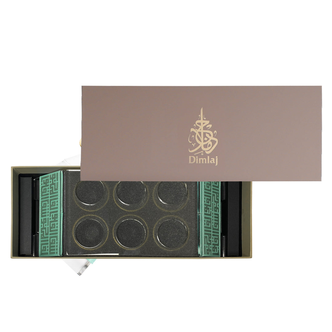 Dimlaj Shafa Acrylic Coffee Stand & Cawa Cups (Light Turquoise)