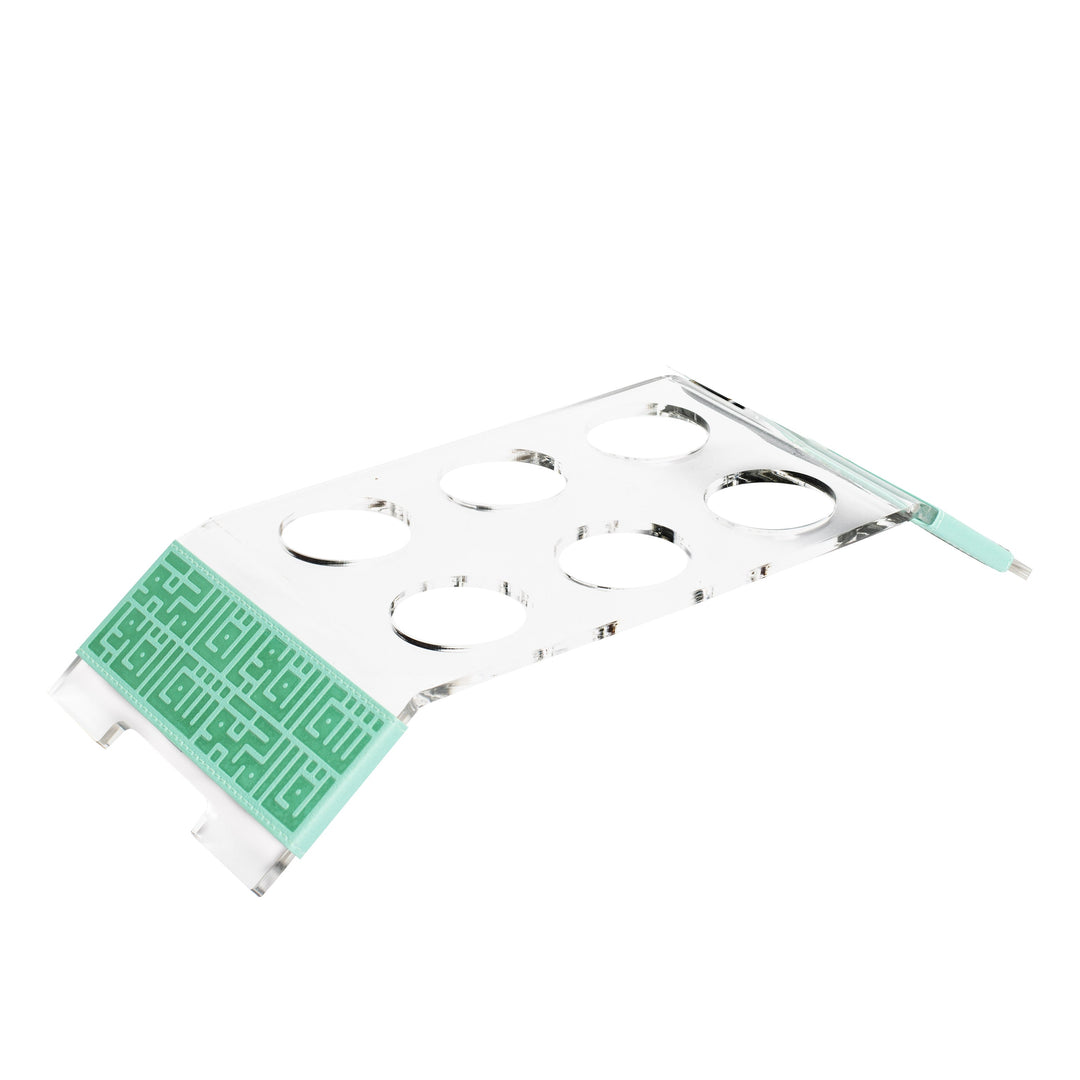 Dimlaj Shafa Acrylic Coffee Stand & Cawa Cups (Light Turquoise)