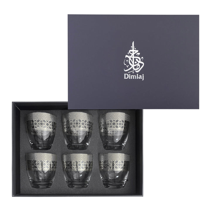 Dimlaj Cordoba Set of 6 Pcs Short Tumblers (Platinum)