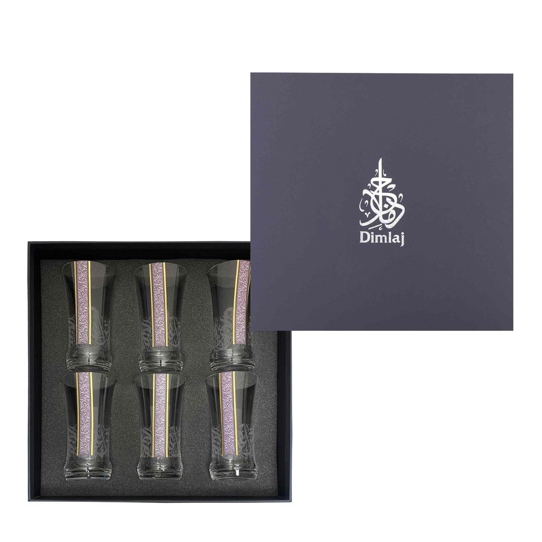 Dimlaj Nagham Set of 6 Pcs Tumblers (Gold & Pink)