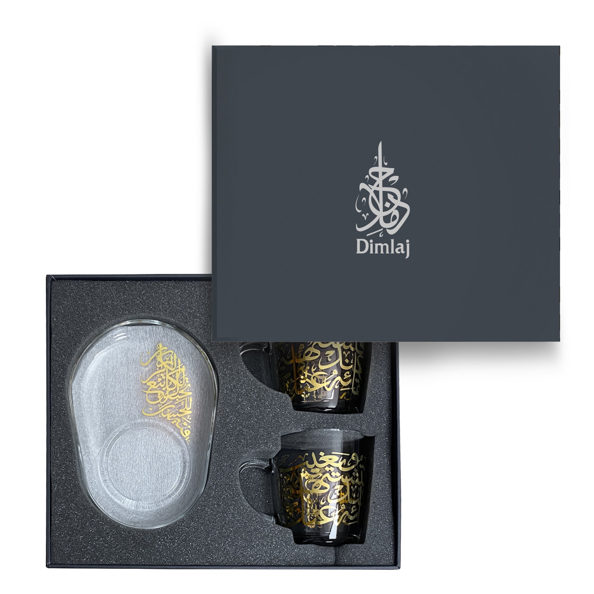 Dimlaj Kareem Set of 2 Pcs Mugs and Saucers Gold - Premium  from Kareem By Dimlaj - Just $350! 