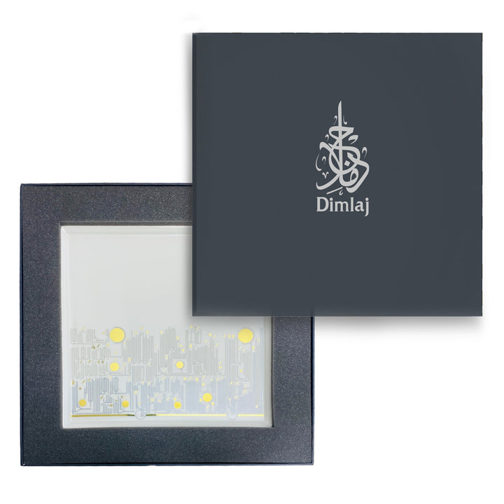 Dimlaj Hayat Porcelain Square Plate (Gold)