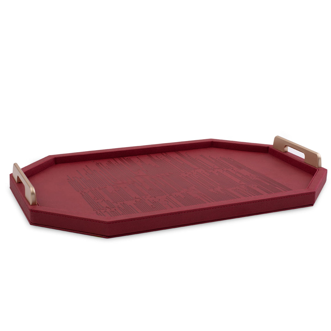 Dimlaj Hayat Serving Tray (Maroon)