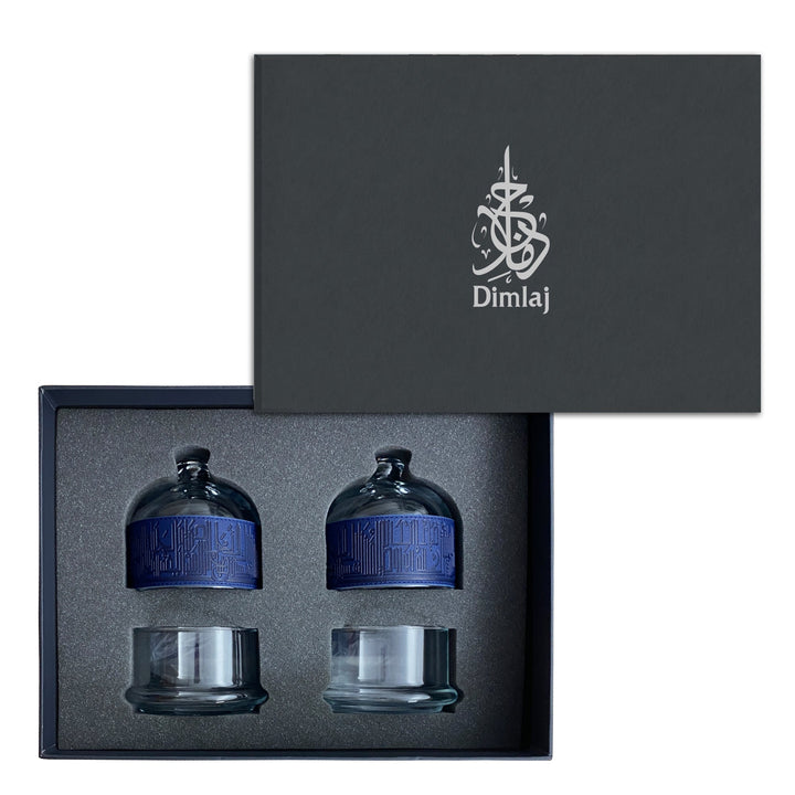 Dimlaj Hayat Set of 3 Pcs Serving Bowls With Tray (Navy Blue)