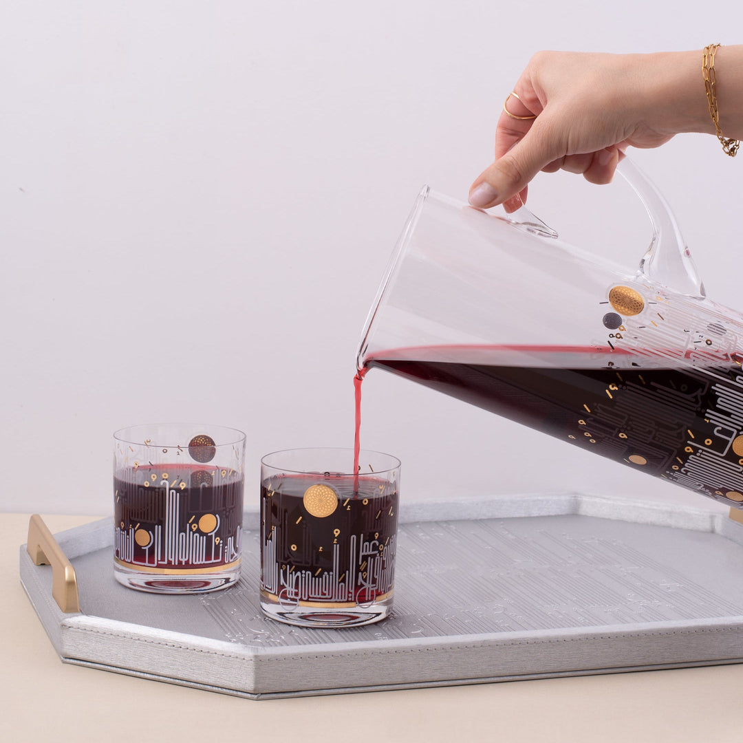 Dimlaj Hayat Set of 6 Pcs Crystal Tumblers (Gold)