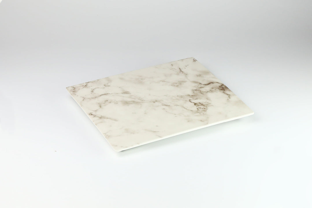 Efay Marble Carrara Footed Platter 1/2 Pure White - Premium Platters from Efay - Just $65! 