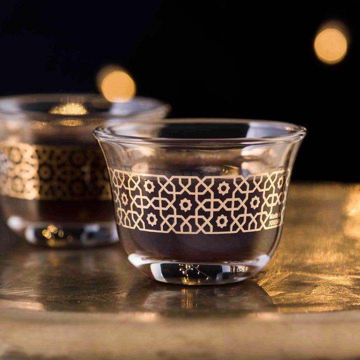Dimlaj Furat Set of 6 Pcs Cawa Cups (Gold)