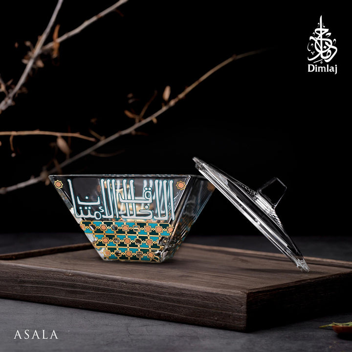 Dimlaj Asala Serving Bowl with Lid (Gold &amp; Green)