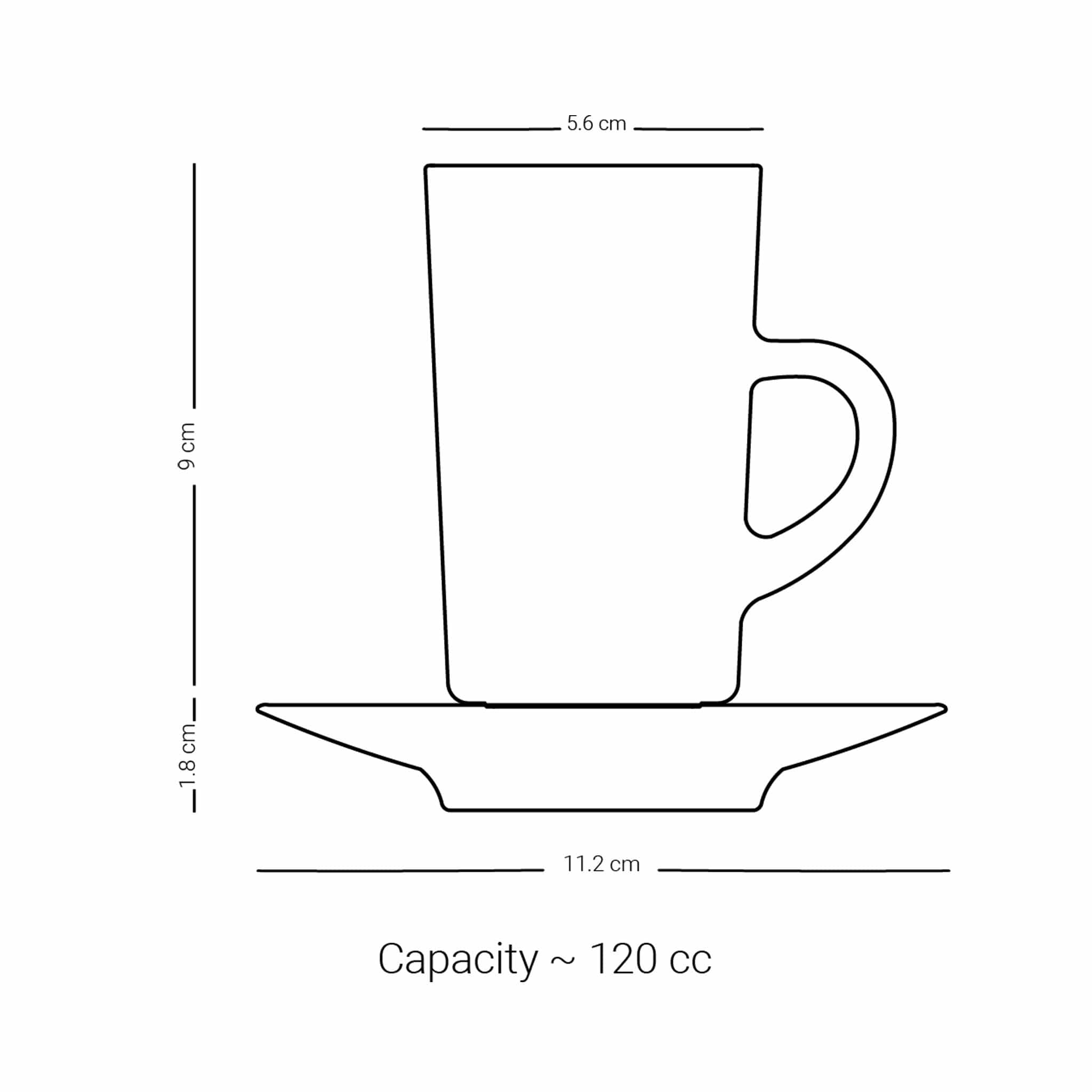 Dimlaj Suroor Set of 6 Pcs Tea Cups and Saucers (Platinum) - Premium Tea Istikans With Handle from Suroor By Dimlaj - Just $265! 