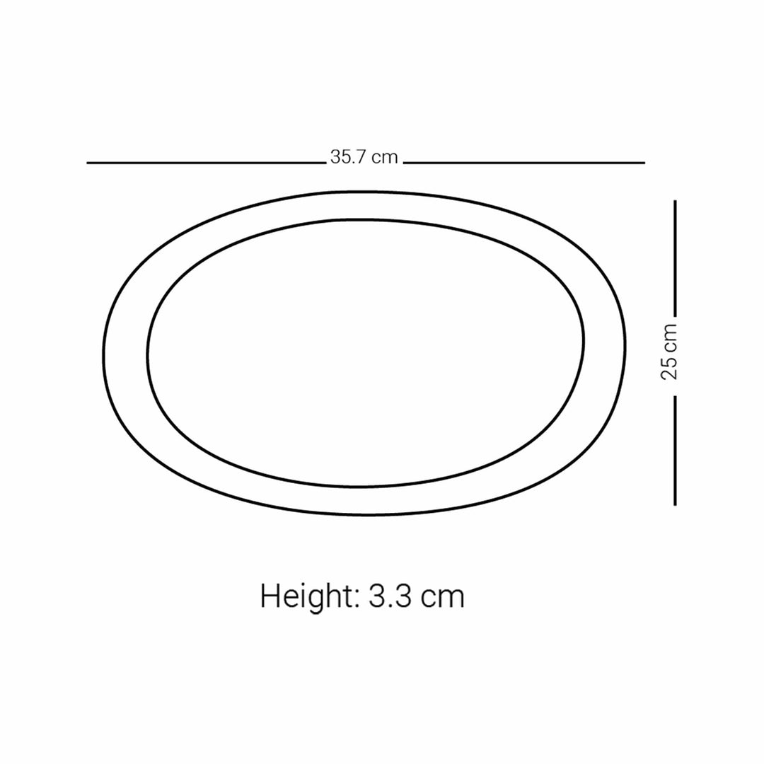 Dimlaj Mother Large Oval Serving Plate (Platinum & White)