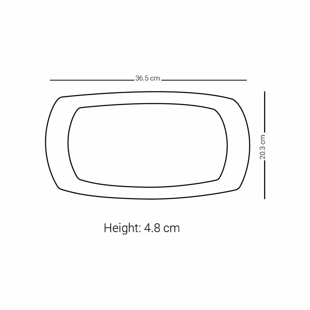 Dimlaj Mother Large Oval Serving Bowl (Platnium & White)